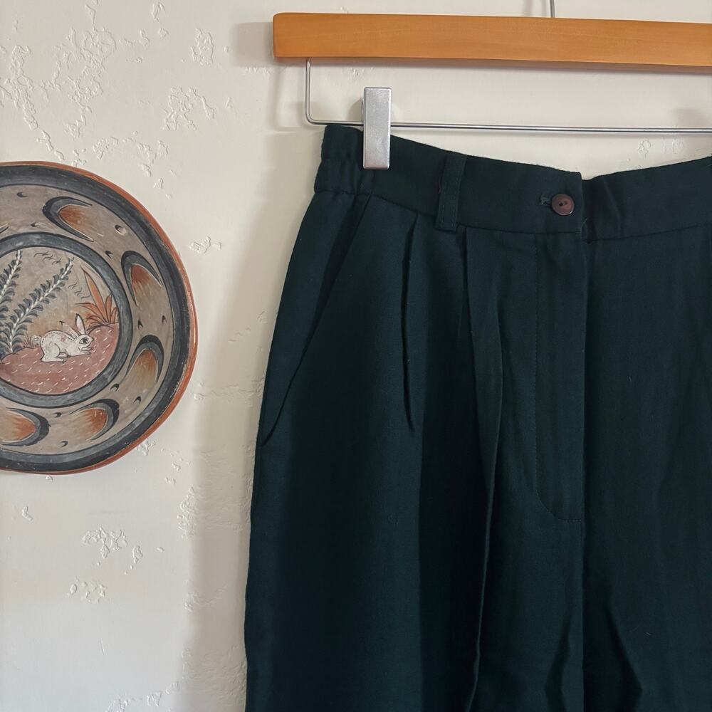 Vintage 70's Women's Green Wool Trousers